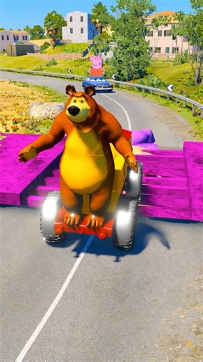 Weird Wacky Cars VS Bollard Spikec and Pit Rumi Crush in BeamNG.drive