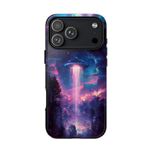 UFO Alien Spaceship Purple Blue Forest Phone Case - Etsy Australia
