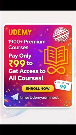 Best learning deal ever! ₹99 Udemy Offer 🚀#Udemy #UdemyCourses#UdemyOffer #OnlineCourses#LearnOnline