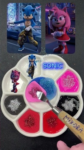Sonic 💙 vs Amy 💗 | Shadow 🖤 vs Knuckles ❤️ Dance Challenge ⚡ Colour Mixing Battle 🎨 #colormixing