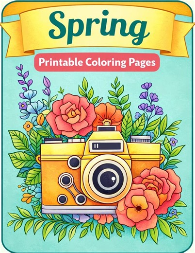 Spring Printable Coloring Pages for Kids Adults, Spring Easter Activities, Spring Crafts, 30 Coloring Pages, Simple Easy Coloring Pages - Etsy