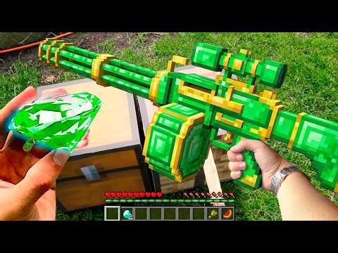 Minecraft in Real Life POV MOVIE ⚡️ Realistic Crafting Realistic Minecraft EMERALD CANNON