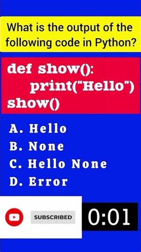 Python Basics Quiz - 65 | Python function explained | #pythonforbeginners #cbse12 #cbse11th