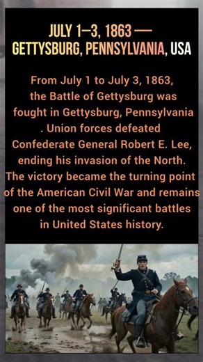 The Turning Point of the American Civil War | Battle of Gettysburg (1863). #usa #usashorts #usaarmy