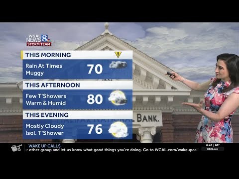 Morning rain, few PM showers; more humid
