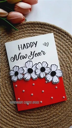 DIY NEW YEAR GREETING CARD IDEA | Handmade New Year card making #handmadecards