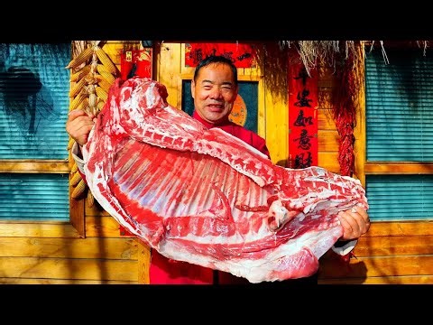 HUGE LAMB CHOP with Hand-Made Pastry! Big-Pot Eating, Super Delicious! | Uncle Rural Gourmet