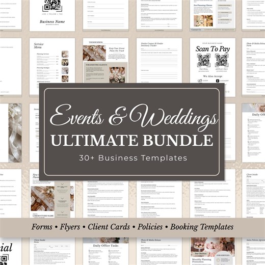 Event Planner Forms Bundle: Wedding Intake, Contract & Client Templates (canva) - Etsy