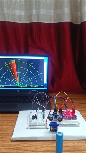 DIY Radar System Using Ultrasonic Sensor 🔥#arduino #ultrasonicsensor