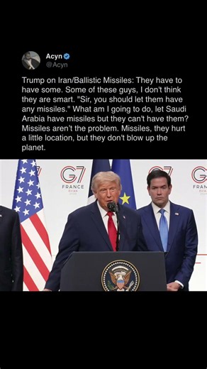 Trump: Iran Has to Have Ballistic Missiles