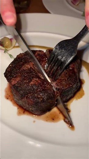 Amazing! What doneness are we calling this Filet Mignon 😍🥩🔪 #steak #filet