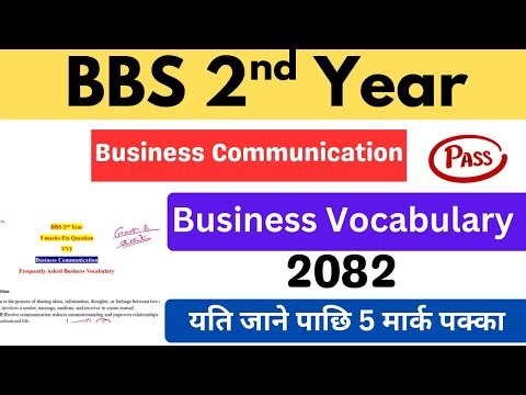 5 Marks Business Vocabulary bbs 2nd year || bbs 2nd year business communication model question 2082