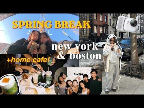 NYC & BOSTON vlog 🚕 hosting a home cafe, travel eats, reunion w/ friends, & insta360 GO Ultra