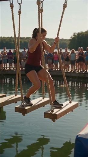 Can She Beat This Insane Water Obstacle Course? 😱💦 #obstaclecourse #waterchallenge