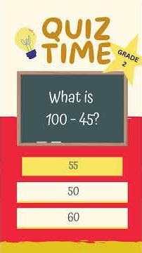 🧠 Grade 2 Math Quiz 3 | Fun Math Brain Builder! 🔢✨#maths #grade2 #2ndgrade #mathquiz