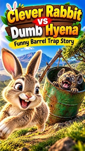 Clever Rabbit vs Dumb Hyena 🐰😂 | Funny Barrel Trap Story | 3D Animated Animal Story