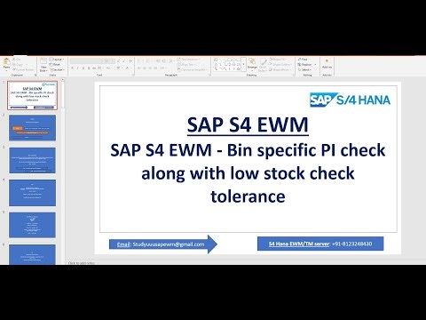 SAP S4 EWM - Bin specific PI check along with low stock check tolerance