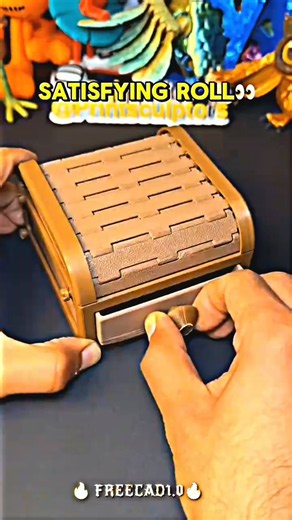 3D-Printed Tambour Box #freecad #freecad #solidworks