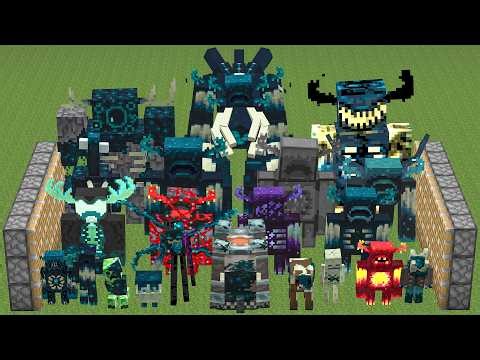All warden mobs combined in minecraft