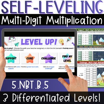 Multi-Digit Multiplication Pixel Art 5th Grade Math 3-in-1 Game & Placement Quiz