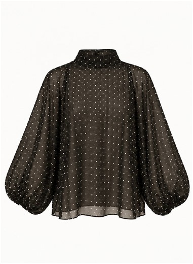 Black polka dot Top