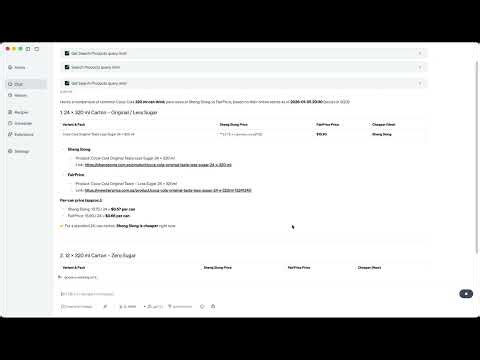 AI Agent Leveraging Model Context Protocol to Compare Items at Shengsiong and Fairprice
