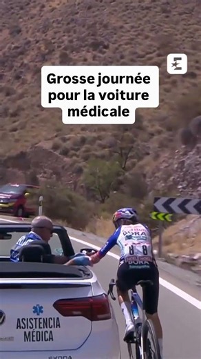 🤕 La journée va être longue pour la voiture médicale... #vueltaespaña #cycling