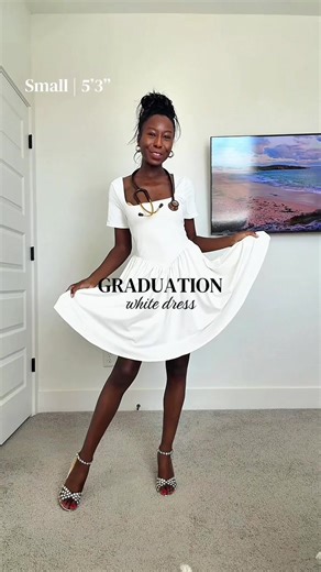 PERFECT GRADUATION DRESS for nursing students or penning ceremonies! 🩺🤍 The Perfect White Dress for Nursing Graduation 🤍🎓 I’m wearing the white and this is SUCH a beautiful option for nursing school graduation or your pinning ceremony. The square neckline is flattering but still classy, the A-line fit gives that soft, feminine shape, and yes… it has pockets (which we love). It’s flowy, comfortable, and photographs so well — especially for those stage-walking, diploma-holding, “RN next to my 