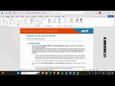 Shelly Cashman Excel 2019 | Module 11: End of Module Project 1 Menlo Park Eye Center #shellycashman