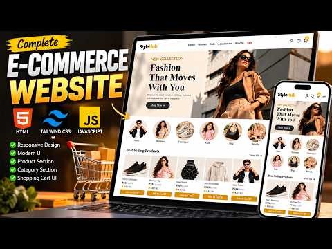 🔥 Complete E-Commerce Website Using HTML, Tailwind CSS & JavaScript | Modern UI Design