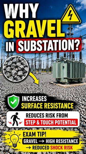 🪨सबस्टेशन में Gravel? Why Is Gravel Used in Substations? Step & Touch Potential #Shorts #viralpost