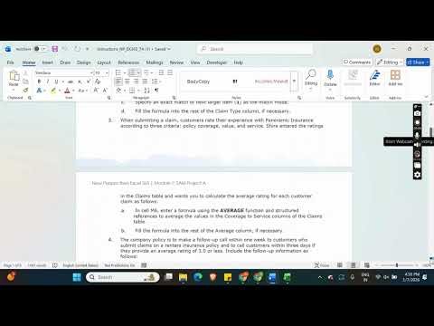 New Perspectives Excel 365 | Module 7: SAM Project A Panoramic Insurance #newperspectives