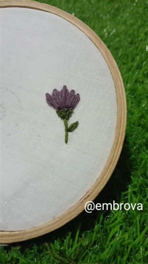 Beautiful flower embroidery tutorial 💜🪡#embroidery #beautiful #youtubeshorts #tutorial #art #viral