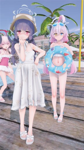 [Blue Archive] 끝나지 않는 여름 SUMMER | Miyu, Hoshino, Koharu, Momoi, Midori, Hanako [MMD]