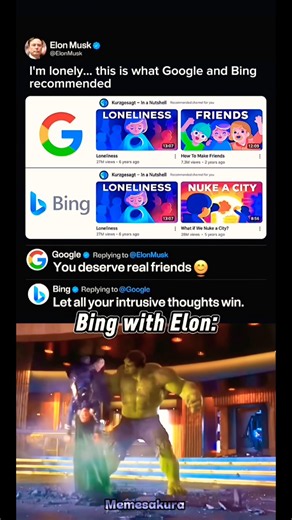 Google vs Bing When You're Lonely😭💀