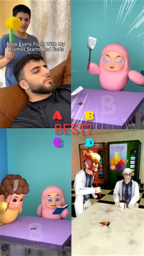 👊👉 How Every Fight With My Brother Starts & Ends 😂 | Funny Animation Meme #siblings #funny #shorts