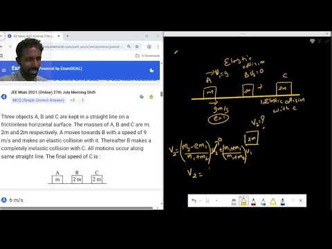 JEE MAIN PHYSIC PYQ: 26 elastic and inelastic collision in the same problem