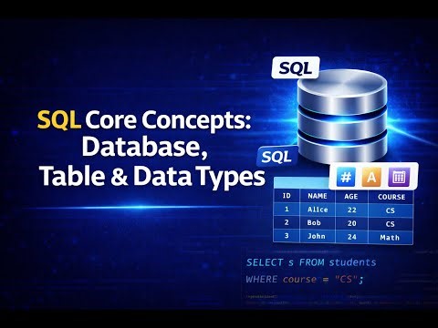 SQL Core Concepts: Database, Table & Data Types