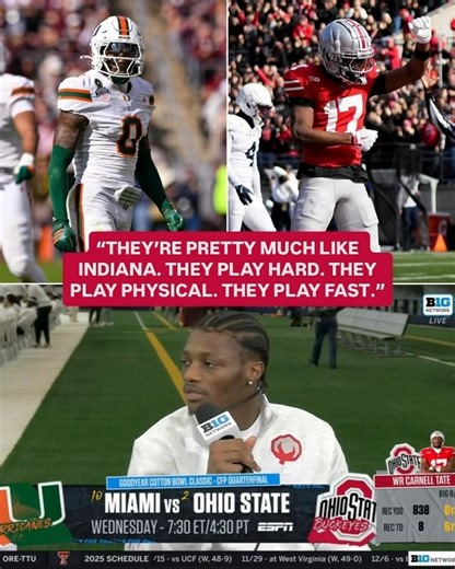 Ohio State WR Carnell Tate discusses No. 10 Miami’s secondary 🗣️ | Big Ten Network