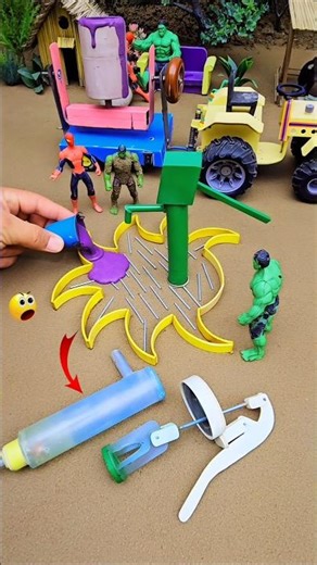 Mini water handpump project with purple concrete & mixer diytractor cowfarm||No.512🔥#shorts #cartoon