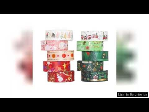 10 pcs/set Christmas Theme Gilding Washi Tape Set Scrapbooking Diy Journal Stationery Masking Tapes