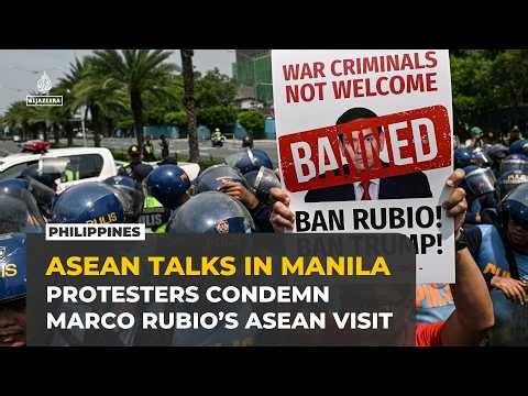 ‘War criminals not welcome’: Protesters rally in Manila amid Rubio’s ASEAN visit