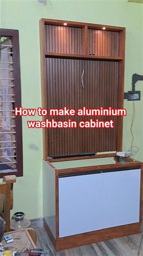 How to make aluminium washbasin cabinet #washbasincabinet #shorts #aluminiumfabrication #diy #short