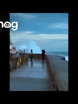 Giant Wave Drenches Adventurous Couple || ViralHog