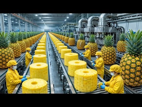 Inside a Modern Pineapple Factory: From Ginaca High-Speed Peeling to Aseptic Canning (Full Process)