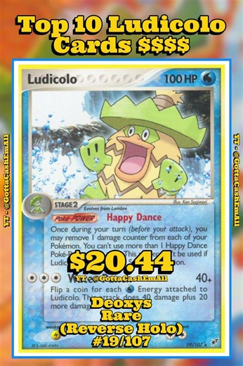 Top 10 RAREST & Most Expensive Ludicolo Pokémon Cards! 💧🌿💎 #pokemon #top10 #tcg #pokémon #pokemontcg