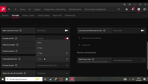 How to fix 12 bpc color depth and pixel format on AMD fix
