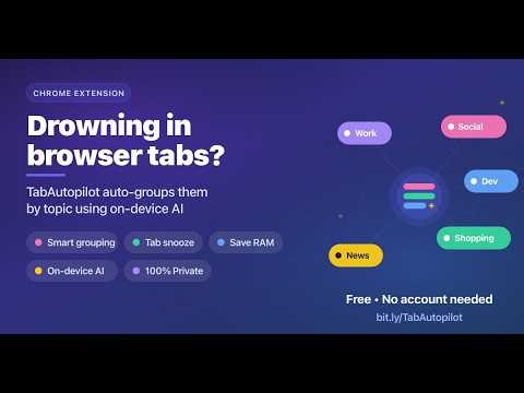 TabAutopilot – AI Tab Organizer for Chrome | Install in 10 Seconds