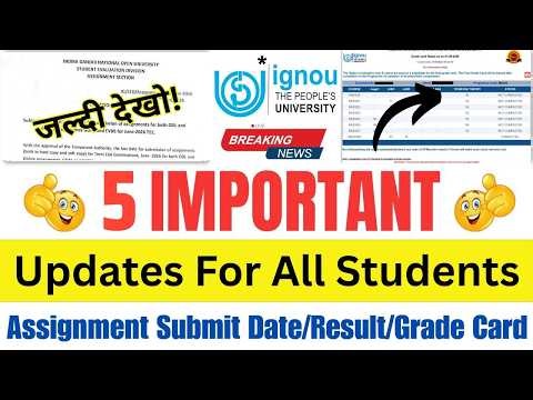 IGNOU New Update Today || IGNOU June Exam Important Update || IGNOU Assignment Submit Last Date