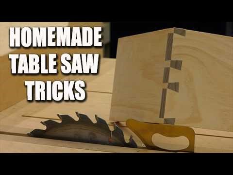 Clever table saw sled that cuts dovetails.